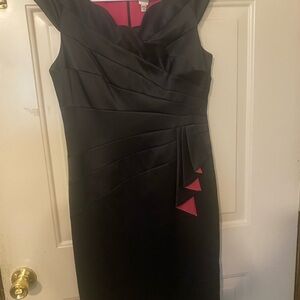 Signature by Sangria Black Asymmetrical Ruched Cocktail Dress
